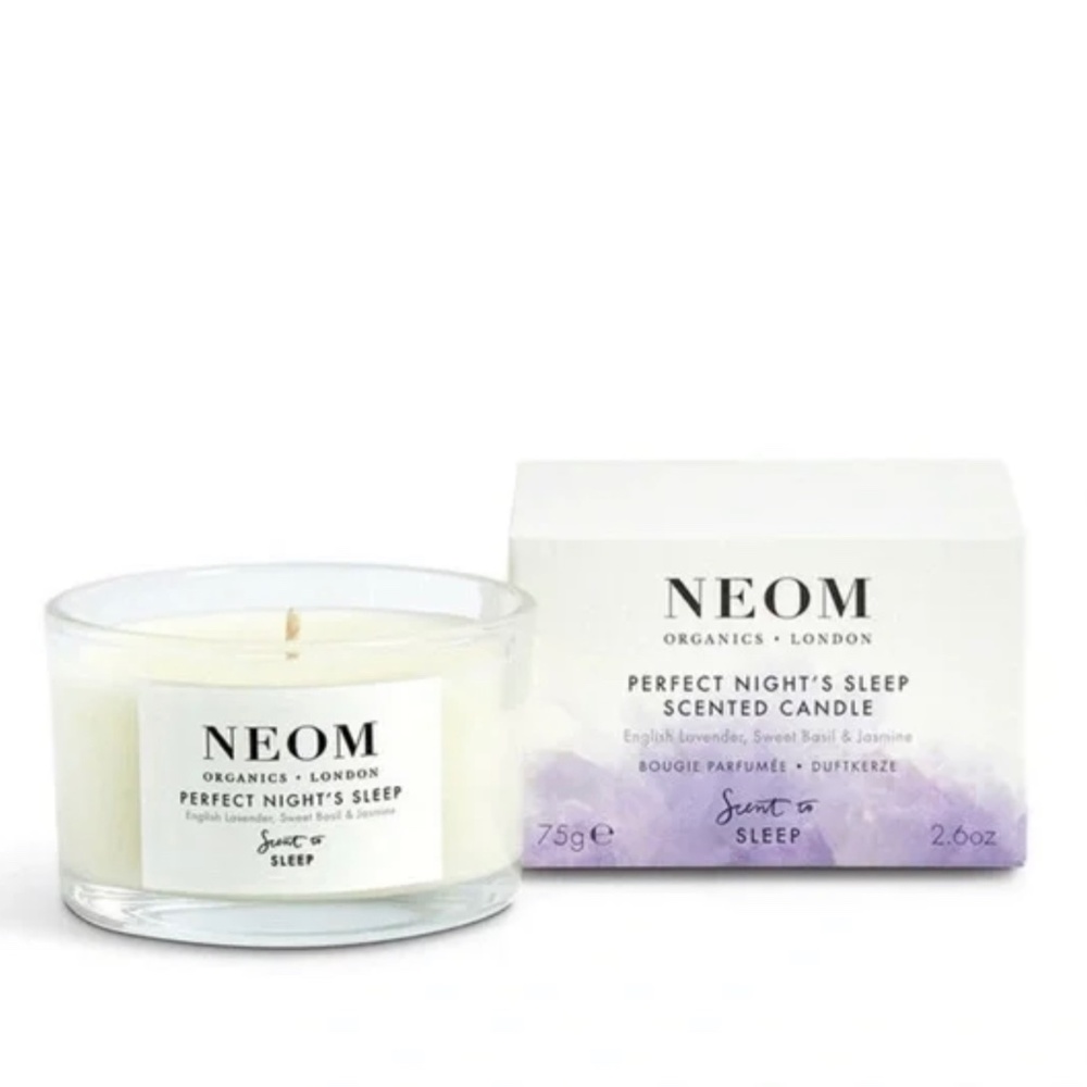 NEOM Perfect Night's Sleep Candle 75g Lavender, Basil, Jasmine Scented NEW BOX